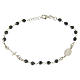 Bracciale rosario grani 4,7 mm ematite e catenina argento s1