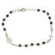 Bracciale rosario grani 4,7 mm ematite e catenina argento s2