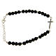 Bracelet with lava stone spheres and cross insert with zircons s1