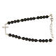 Bracelet in 925 sterling silver, hematite opaque balls and white zirconate cross s2