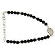 Bracelet with black onyx pearls, Saint Rita insert and white zircons s2