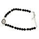 Bracelet in 925 sterling silver, with onyx beads and Saint Rita medalet with black zircons s1