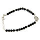 Bracelet in 925 sterling silver, with onyx beads and Saint Rita medalet with black zircons s2