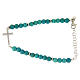 Bracelet perles pâte de turquoise 4,5 mm insert croix zircons blancs s1