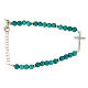 Bracelet perles pâte de turquoise 4,5 mm insert croix zircons blancs s2