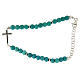 Bracelet in 925 sterling silver, turquoise paste and cross with black zircons s1