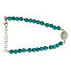 Bracelet with turquoise paste beads, Saint Rita medaley and white zircons, in 925 sterling silver s1