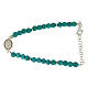 Bracelet with turquoise paste beads, Saint Rita medaley and white zircons, in 925 sterling silver s2