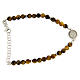 Bracelet with white zirconate medal and tiger's eye beads s2