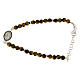 Bracelet with medalet, black zircons and tiger's eye beads s1