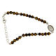 Bracelet with medalet, black zircons and tiger's eye beads s2
