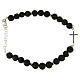 Bracelet with lava stone beads and black zirconate cross s2