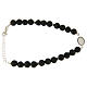 Bracciale argento medaglietta S. Rita con zirconi neri e pietre laviche s2