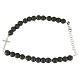 Bracciale argento con palline ematite grigie opache e croce zirconata bianca s2
