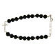 Armband Onyx Perlen Silber 925 Kreuz mit Zirkonen s2