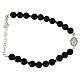  Bracelet with white and silver zircons, Saint Rita medal and black onyx beads s2