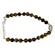 Bracelet with Saint Rita medalet, black zircons and smooth tiger's eye spheres in 925 sterling silver s1