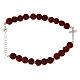 Bracelet with red lava stones-925 sterling silver and white zircon cross insert s2