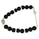 Bracelet with lava stones 7 mm, Saint Rita medalet made of black zircons and silver s2