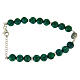 Bracciale argento, pietre dure resina verdi 7 mm, medaglietta S. Rita con zirconi bianchi s2