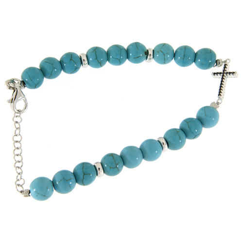 Bracelet in silver with black zircons, turquoise paste and gold veins 2