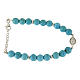 Bracelet in silver with Saint Rita medalet and white zircons, turquoise paste sized 7 mm s2