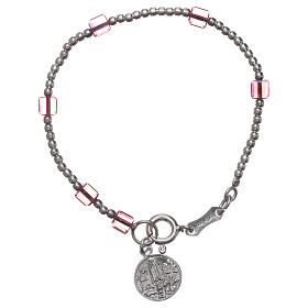 Bracciale Madonna di Fatima e strass 4 mm per bimba