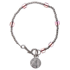 Bracciale Madonna di Fatima e strass 4 mm per bimba