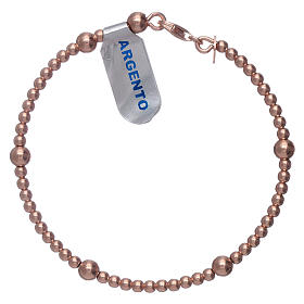 Bracciale rigido sfere argento rosato