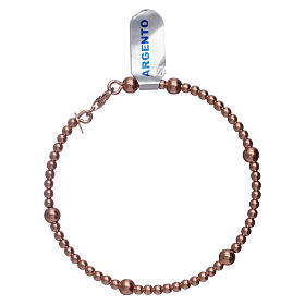 Bracciale rigido sfere argento rosato