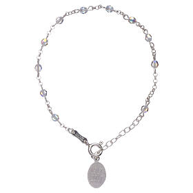 Bracelet in 925 sterling silver with strass spheres Our Lady of Fatima