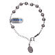 Bracelet in 925 sterling silver with pearls 6 mm satinized Our Lady of Fatima s1