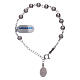Bracelet in 925 sterling silver with pearls 6 mm satinized Our Lady of Fatima s2
