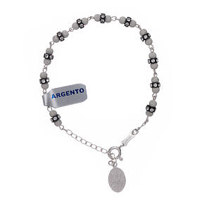 Our Lady of Fatima sterling silver bracelet, with crystals