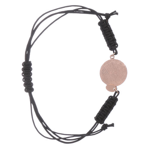 Bracelet corde et médaille Vierge Miraculeuse argent 925 rosé 2