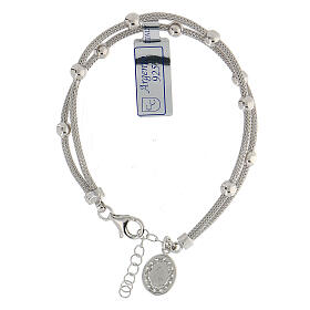 Our Lady of Miracles bracelet in 925 sterling silver with medal and strass