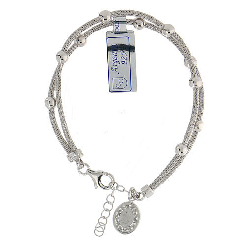 Our Lady of Miracles bracelet in 925 sterling silver with medal and strass 2