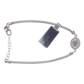Bracelet in 925 sterling silver with Our Lady of Miracles medal and strass