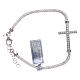 Bracelet in 925 sterling silver finished in rhodium with cross and strass s1