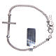 Bracelet in 925 sterling silver finished in rhodium with cross and strass s2
