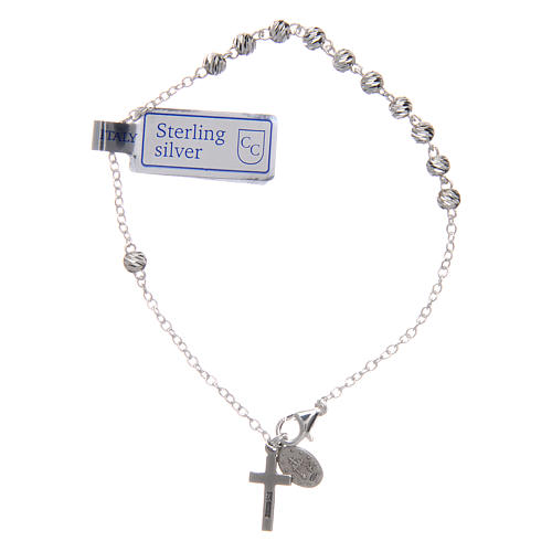 Bracelet in 925 sterling silver with Our Lady of Miracles medal 4 mm 2