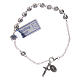 Single decade rosary bracelet in 925 sterling silver with Our Lady of Miracles medal s1