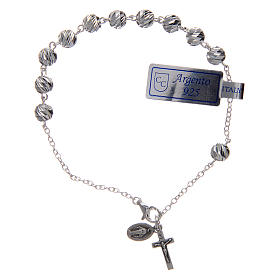 Our Lady of Miracles bracelet in 925 sterling silver with 6 mm grains