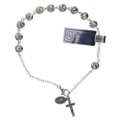 Our Lady of Miracles bracelet in 925 sterling silver with 6 mm grains 1