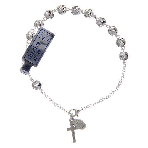 Our Lady of Miracles bracelet in 925 sterling silver with 6 mm grains 2