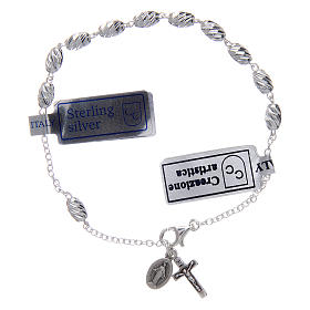 Our Lady of Miracles bracelet in 925 sterling silver with oval grains