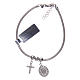 Our Lady of Miracles bracelet in 925 sterling silver with cross and strass s1