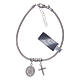 Our Lady of Miracles bracelet in 925 sterling silver with cross and strass s2