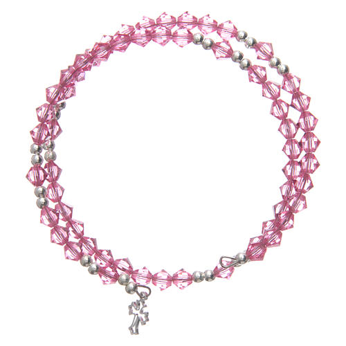 Spirale Armband rosa strass Perlen 1
