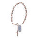 Bracciale rosario in cavetto argento 925 palline perla e rondelle ematite rosé s2